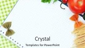  Presentation with cookbook - Slide deck having cooking concept groceries with empty background and a white colored foreground