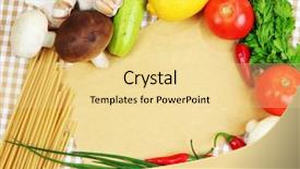  Presentation with cookbook - Beautiful PPT theme featuring cooking concept groceries with empty backdrop and a blonde colored foreground