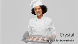  Presentation with culinary - PPT theme with cooking-culinary-and-bakery-concept background and a light gray colored foreground
