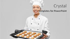  Presentation with cooking chef - Presentation theme enhanced with cooking-culinary-and-bakery-concept background and a  colored foreground