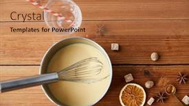  Presentation with culinary - Slides enhanced with cooking-culinary-and-christmas-drinks background and a coral colored foreground