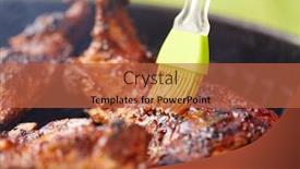  Presentation with food grill - PPT theme consisting of cooking-culinary-and-food-concept background and a red colored foreground