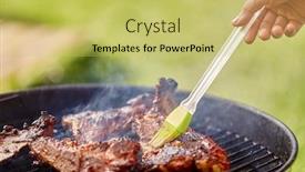  Presentation with food grill - Beautiful PPT layouts featuring cooking-culinary-and-food-concept backdrop and a yellow colored foreground