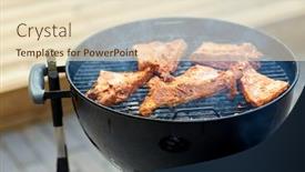  Presentation with food grill - PPT theme with cooking-culinary-and-food-concept background and a lemonade colored foreground