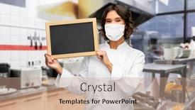  Presentation with virus disease - Theme having cooking-culinary-and-health-concept background and a coral colored foreground