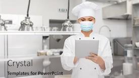  Presentation with computer virus - PPT layouts enhanced with cooking-culinary-and-health-concept background and a light gray colored foreground
