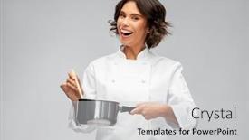  Presentation with cooking chef - Amazing slides having cooking-culinary-and-people-concept backdrop and a light gray colored foreground