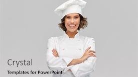  Presentation with culinary - Amazing slide deck having cooking-culinary-and-people-concept backdrop and a light gray colored foreground