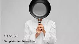  Presentation with cooking chef - Colorful slide set enhanced with cooking-culinary-and-people-concept backdrop and a light gray colored foreground