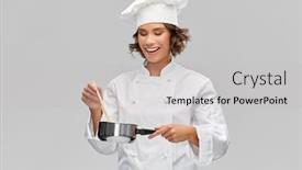  Presentation with culinary - Amazing presentation having cooking-culinary-and-people-concept backdrop and a light gray colored foreground