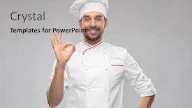  Presentation with culinary - Presentation featuring cooking-culinary-and-people-concept background and a light gray colored foreground