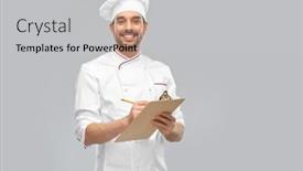 Presentation with cooking chef - Cool new presentation with cooking-culinary-and-people-concept backdrop and a light gray colored foreground