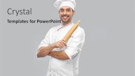  Presentation with culinary - Presentation featuring cooking-culinary-and-people-concept background and a light gray colored foreground