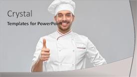  Presentation with culinary - Cool new presentation theme with cooking-culinary-and-people-concept backdrop and a light gray colored foreground