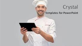  Presentation with culinary - PPT theme with cooking-culinary-and-people-concept background and a light gray colored foreground