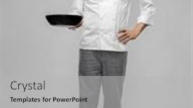  Presentation with culinary - Presentation theme having cooking-culinary-and-people-concept background and a light gray colored foreground