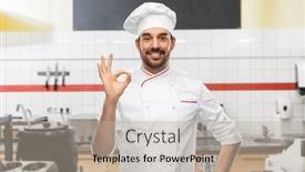  Presentation with cooking chef - Amazing slides having cooking-culinary-and-people-concept backdrop and a mint green colored foreground