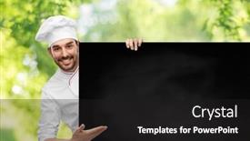 Presentation with cooking chef - Colorful slide deck enhanced with cooking-culinary-and-people-concept backdrop and a black colored foreground