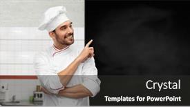 Presentation with culinary - Theme having cooking-culinary-and-people-concept background and a dark gray colored foreground
