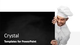  Presentation with grey black white - PPT theme consisting of cooking-culinary-and-people-concept background and a dark gray colored foreground