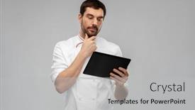  Presentation with cooking chef - PPT theme featuring cooking-culinary-and-people-concept background and a light gray colored foreground