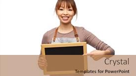  Presentation with cooking chef - Presentation design enhanced with cooking-culinary-and-people-concept background and a coral colored foreground