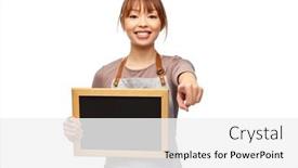  Presentation with cooking chef - Slide deck with cooking-culinary-and-people-concept background and a white colored foreground