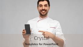  Presentation with cooking chef - PPT layouts enhanced with cooking-culinary-and-people-concept and a coral colored foreground