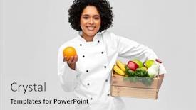  Presentation with cooking chef - PPT layouts with cooking-culinary-and-people-concept background and a light gray colored foreground