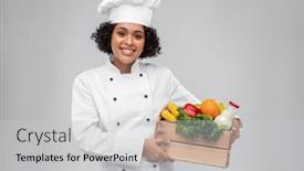  Presentation with cooking chef - PPT theme featuring cooking-culinary-and-people-concept background and a  colored foreground