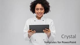  Presentation with cooking chef - PPT theme featuring cooking-culinary-and-people-concept background and a light gray colored foreground