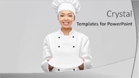  Presentation with cooking chef - PPT layouts with cooking-culinary-and-people-concept background and a light gray colored foreground