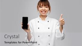  Presentation with cooking chef - PPT layouts having cooking-culinary-and-people-concept background and a  colored foreground