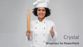  Presentation with cooking chef - PPT layouts enhanced with cooking-culinary-and-people-concept background and a light gray colored foreground