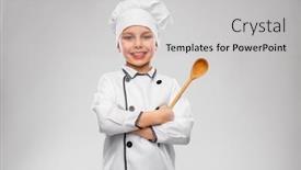  Presentation with cooking chef - PPT theme with cooking-culinary-and-profession-concept background and a light gray colored foreground