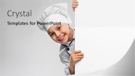  Presentation with cooking chef - Slide set featuring cooking-culinary-and-profession-concept background and a light gray colored foreground