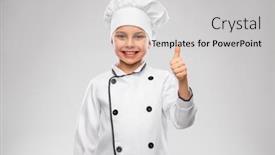  Presentation with cooking chef - PPT theme consisting of cooking-culinary-and-profession-concept background and a light gray colored foreground