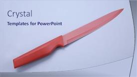  Presentation with ceramic - Presentation theme featuring cooking-cutting-ceramic-knife background and a sky blue colored foreground