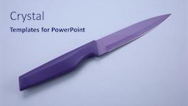  Presentation with knife stand - Theme enhanced with cooking-cutting-ceramic-knife background and a sky blue colored foreground