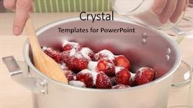  Presentation with cooking - PPT theme consisting of cooking delicious strawberry jam background and a coral colored foreground