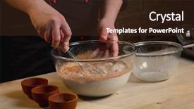 Presentation with steps - Audience pleasing slides consisting of cooking dough ingredients recipe steps backdrop and a wine colored foreground