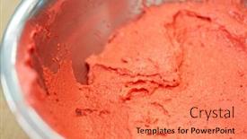  Presentation with food ice - Amazing slide set having cooking food and baking concept - macaron batter or ice cream in bowl backdrop and a coral colored foreground