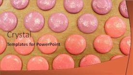  Presentation with pastry cream - Amazing presentation design having cooking food and confectionery concept - macaron batter or meringue cream on baking paper at pastry shop backdrop and a coral colored foreground