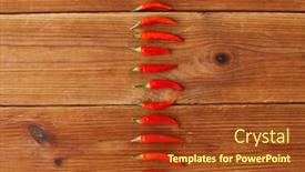  Presentation with food red - Colorful PPT theme enhanced with cooking-food-and-culinary-concept backdrop and a tawny brown colored foreground