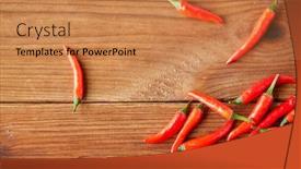  Presentation with food red - Cool new slide set with cooking-food-and-culinary-concept backdrop and a coral colored foreground