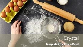  Presentation with culinary - Presentation theme featuring cooking-food-and-culinary-concept background and a gray colored foreground