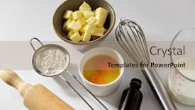  Presentation with culinary - Beautiful presentation theme featuring cooking-food-and-culinary-concept backdrop and a coral colored foreground