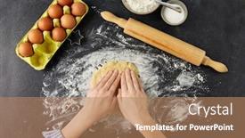  Presentation with culinary - Colorful slides enhanced with cooking-food-and-culinary-concept backdrop and a coral colored foreground
