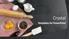  Presentation with culinary - Cool new presentation theme with cooking-food-and-culinary-concept backdrop and a dark gray colored foreground