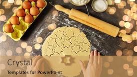  Presentation with culinary - Cool new presentation theme with cooking-food-and-culinary-concept backdrop and a coral colored foreground